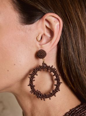 Imagen 2 del producto Aros Argollas Irregulares con Mostacillas