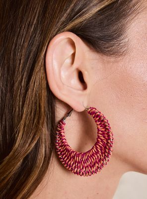 Imagen 2 del producto Aros Argollas Tejidas Bitono