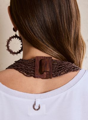 Imagen 2 del producto Collar Cascada de Mostacillas con Broche de Madera