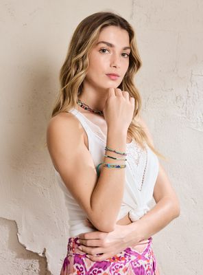 Set de 4 Pulseras Mostacillas Mix Color