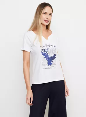 Polera Manga Corta con Estampado Localizado