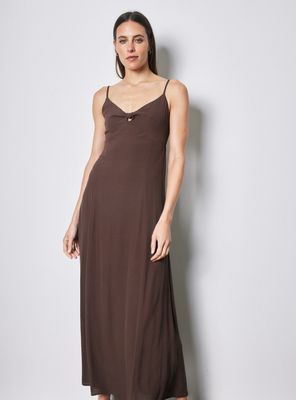 Imagen 1 del producto Vestido Maxi con Escote V y Pabilos Finos