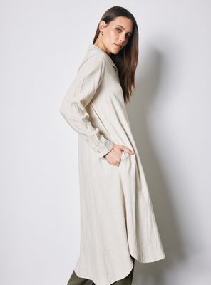 Imagen 2 del producto Blusa Vestido Lino Cuello Camisero