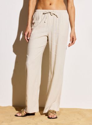 Pantalón Straight con Cordón y Cintura Elasticada