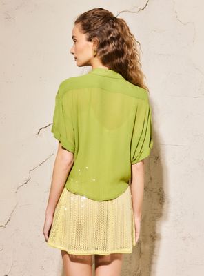 Imagen 2 del producto Blusa Camisera Manga Corta con Nudo Colección María Pombo