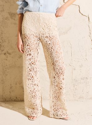 Imagen 2 del producto Pantalón Wide Leg de Macramé Colección María Pombo