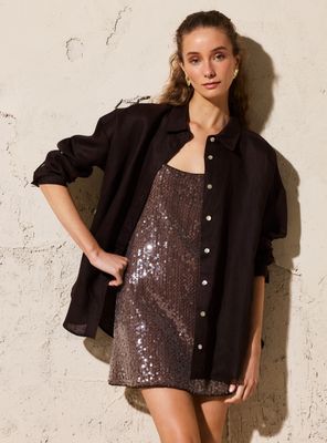 Imagen 2 del producto Blusa Cuello Camisero Lino Colección María Pombo