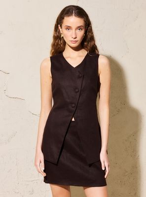 Imagen 2 del producto Blazer Vest Asimétrico Lino Colección María Pombo