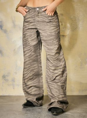 Imagen 1 del producto Jeans Low Rise Estampado Animal Colaboración Palo Portales