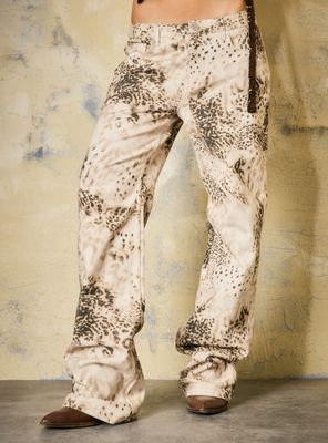 Jeans Low Rise Estampado Cheetah Colaboración Palo Portales