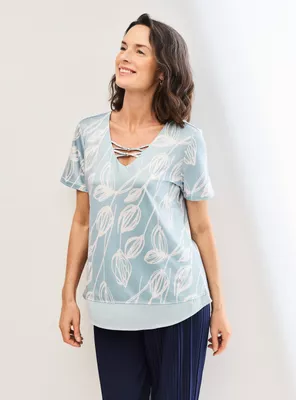 Polera Escote con Pabilos Cruzados