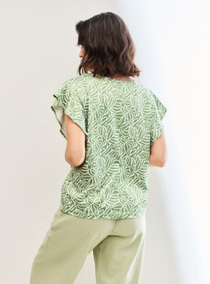 Imagen 2 del producto Polera Estampada Detalle en Escote Manga Fluida