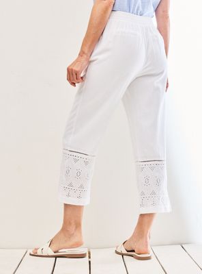 Imagen 2 del producto Pantalón de Lino Crop Bordado en Basta