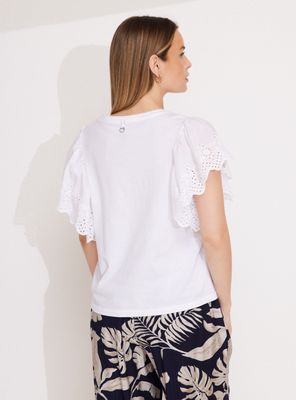 Imagen 2 del producto Polera con Mangas Tipo Vuelo Bordadas