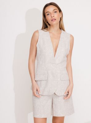 Blazer Vest Full Bordado