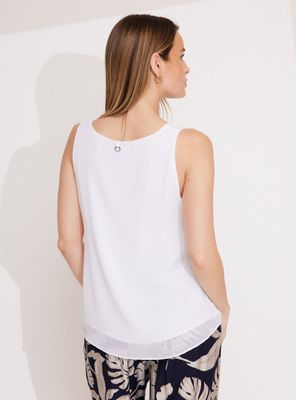 Imagen 2 del producto Blusa Doble Capa con Detalle Metalizado en Tela