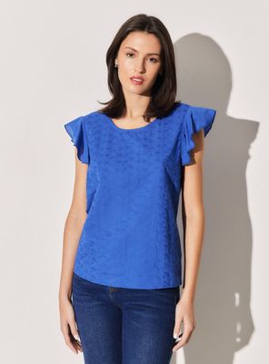 Polera con Tela Rígida Bordada en Delantero