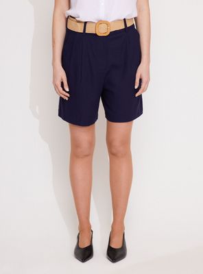 Short Bermuda con Lino y Cinturón