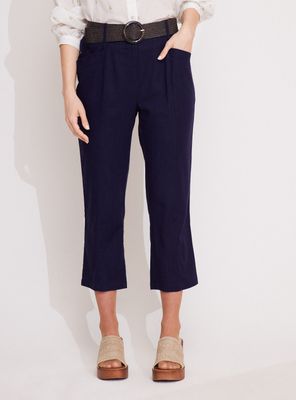 Pantalón Capri con Lino y Cinturón