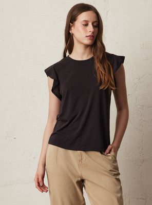 Polera Detalle de Mostacillas en Manga