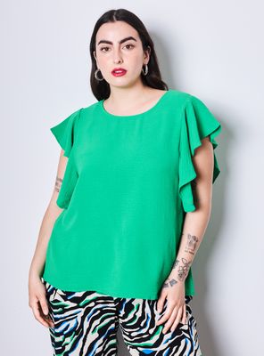 Blusa Color Maga Vuelos Talla Cyan