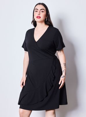 Vestido Cruzado con Botones en Falda