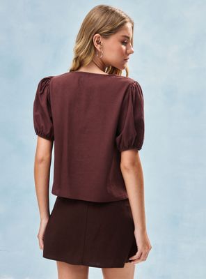 Imagen 2 del producto Blusa Manga Globo con Lazos Delanteros