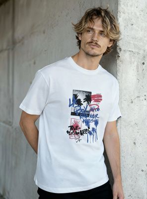 Polera Regular Beach Back Print