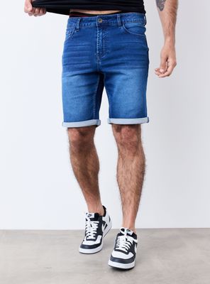 Bermuda Oscuro Lavado con Trastado