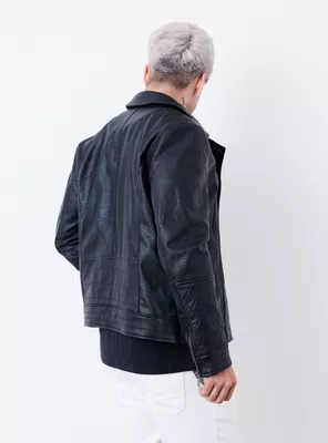 Imagen 2 del producto Chaqueta Biker Similar Cuero Con Solapa