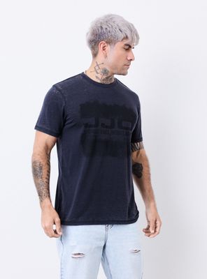 Polera con Lavado Burn Out Estampada