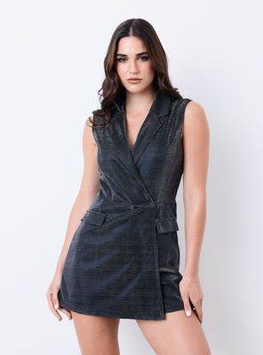 Vestido Skort Tayloring Tela Metalizada