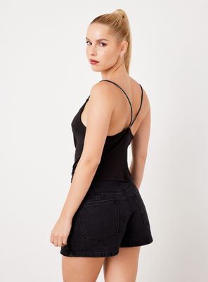 Imagen 2 del producto Polera Lencera Drapeada con Pabilos Cordón Strass