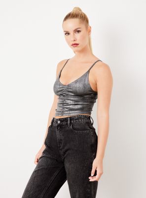 Polera Fruncida Metalizada