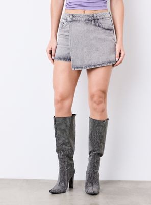 Falda Skort con Aplicaciones de Brillos