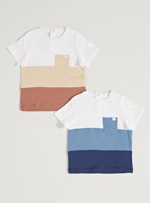 Polera Bipack Color Block con Bolsillo Delantero