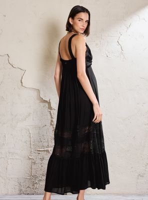 Imagen 2 del producto Vestido con Aplicación de Encaje de Algodón