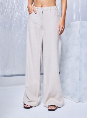 Pantalón Look Lino con Bolsillo