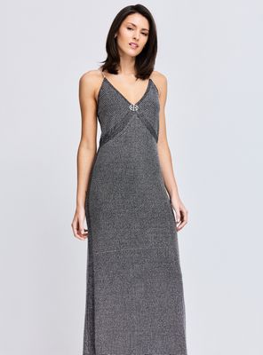 Vestido de Cristales con Tirante Metálico