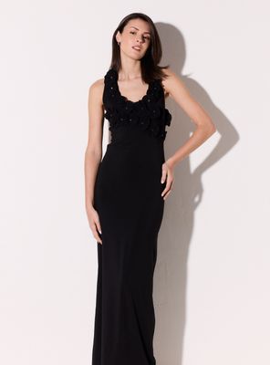 Vestido Spandex con Aplicaciones de Flores