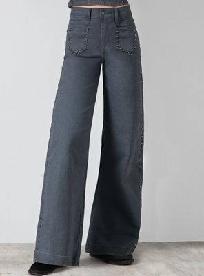 Jeans Pants Tachas Bolsillos