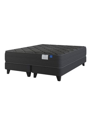 Cama Europea 2 Plazas Black Base Dividida Base + Colchón
