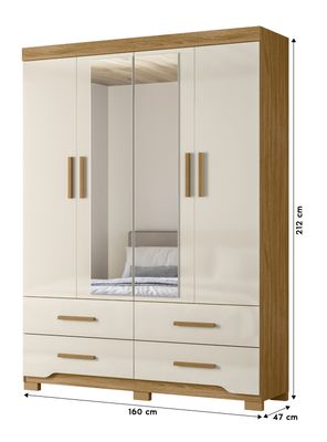 Imagen 2 del producto Clóset 4 Puertas 6 Cajones Capri