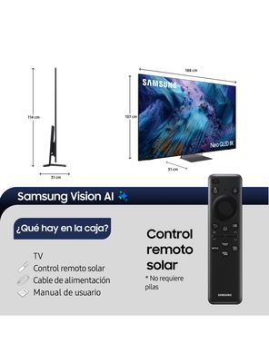 Imagen 2 del producto Neo QLED Mini LED Smart TV 85'' 8K UHD Vision AI QN990F 2025