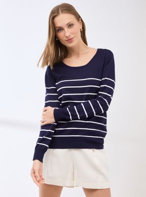 Chaleco Básico Rayado Cuello Redondo