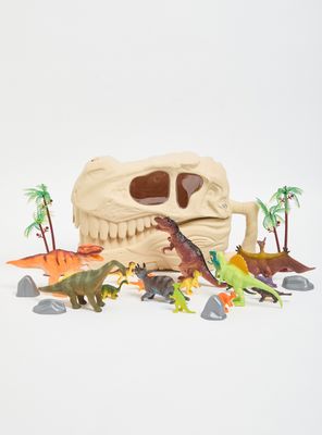 Cabeza de Dinosaurio Beige con Accesorios