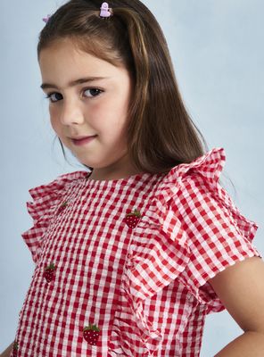 Imagen 2 del producto Blusa Estilo Vichy Seersucker con Frutillas