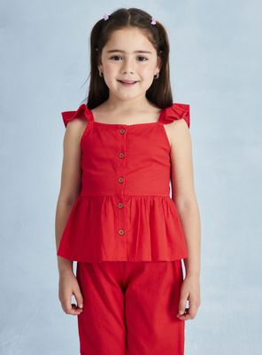 Blusa Roja Seersucker