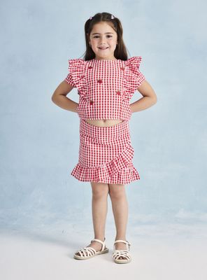 Imagen 1 del producto Falda Estilo Vichy Seersucker Vuelos