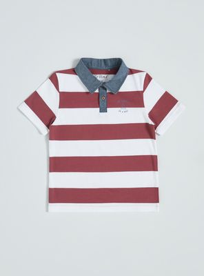 Polera Polo Estampado Rayas